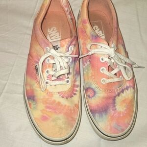 Vans Off The Wall Shoes Tie Dye Canvas Lace Up Sneakers Size 8